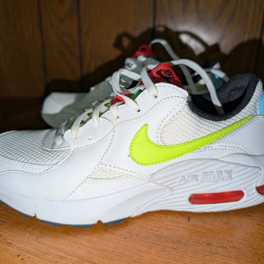 Nike Air Max White and Neon Green Sneakers